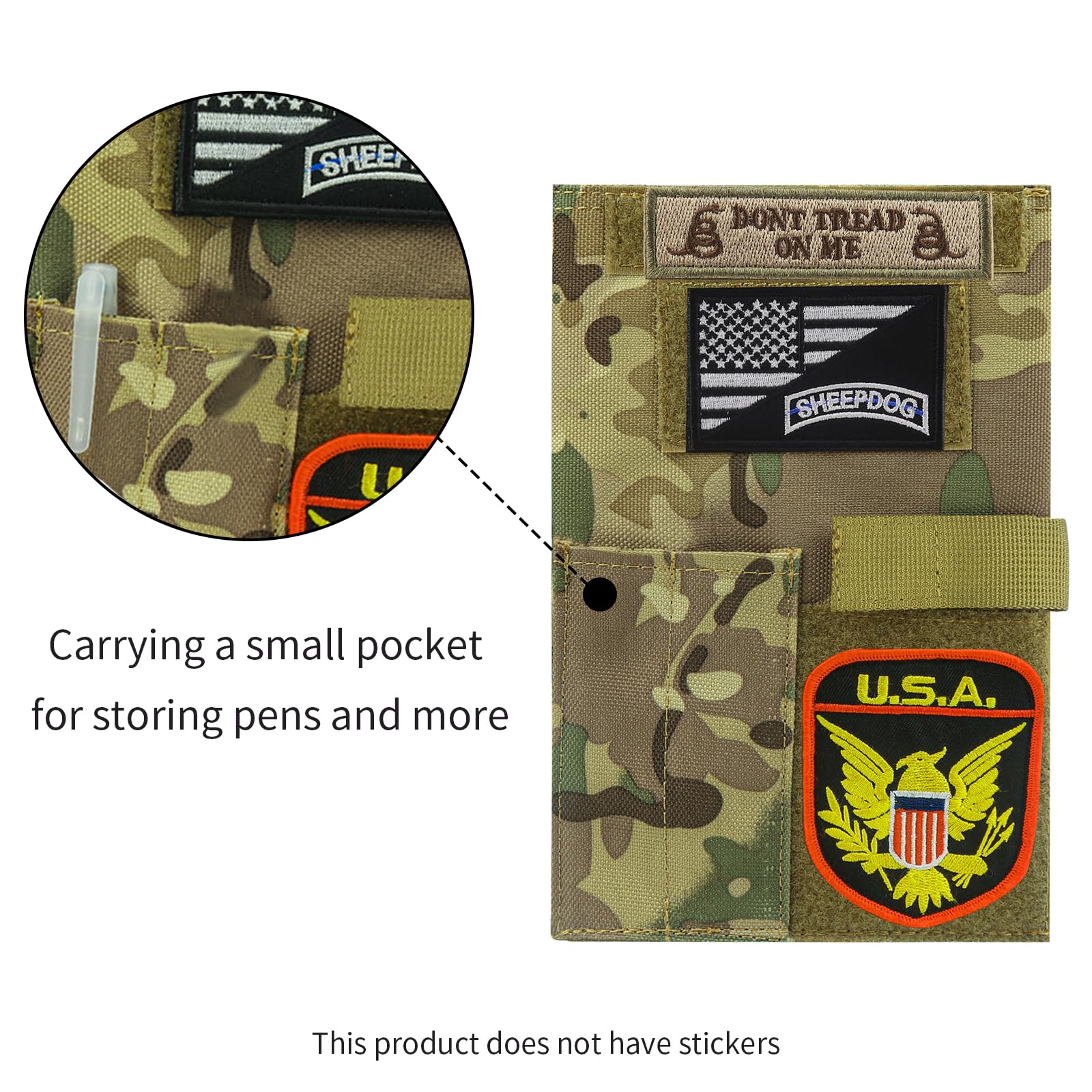 Tattica per attività all'aperto, copertina militare, porta carte di credito, impermeabile, taccuino tattico dell'esercito, Mimetico, Universal, Classico