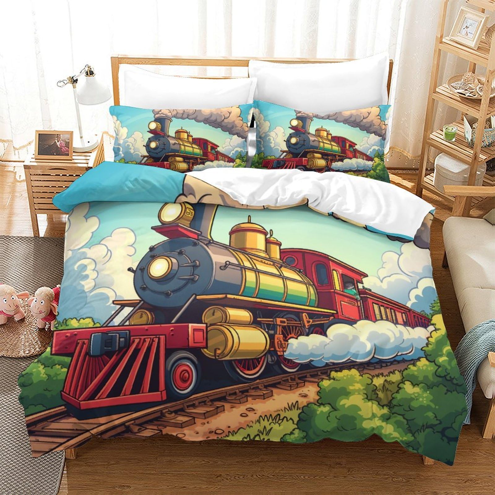 Ensemble de literie train à vapeur 3D pour transformer votre chambre en un cocon de douceur