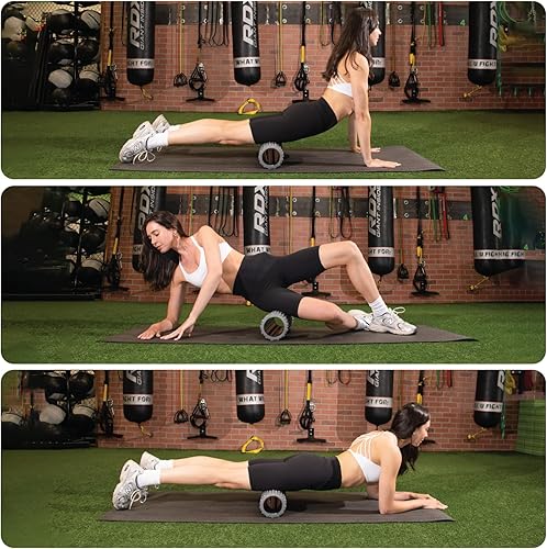 Miniatura 3 de PowX - Rodillos de espuma texturizada para masaje muscular, rodillo de espuma de espalda de densidad media para aliviar el dolor de espalda y