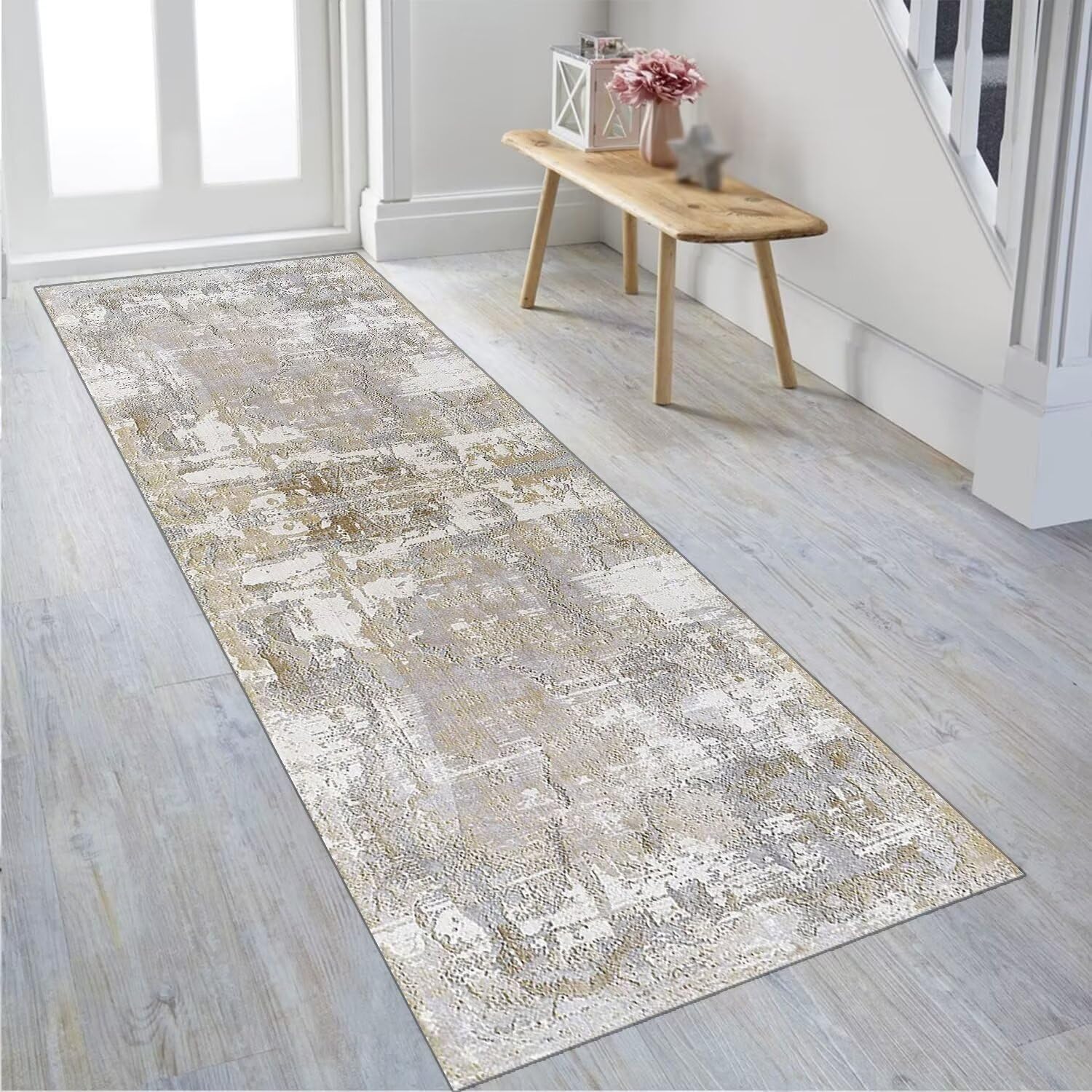 Tapis De Couloir Antidérapant Lavable - 40x60 Cm Polyester - Pour Intérieur Salon Chambre Cuisine
