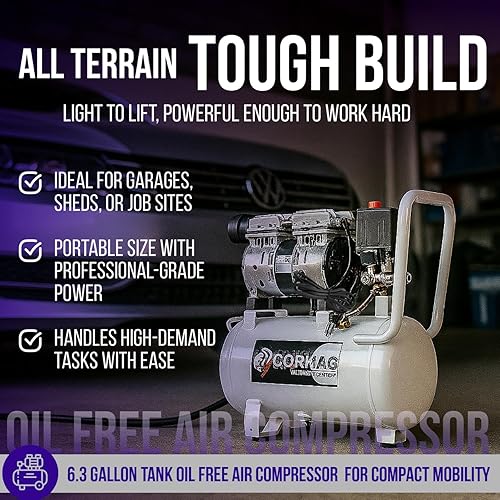 Miniatura 6 de Compresor de aire eléctrico  Inflador de neumáticos de 120 V con tanque  Compresor de aire para detalles de automóviles, reparación automática,