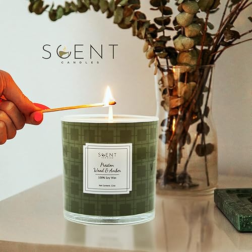 Miniatura 7 de SCENT CANDLES Velas altamente perfumadas  Velas de aromaterapia para el hogar  Vela Addilyn Rose  Tarro de vidrio de 12 onzas  Velas de cera de soja