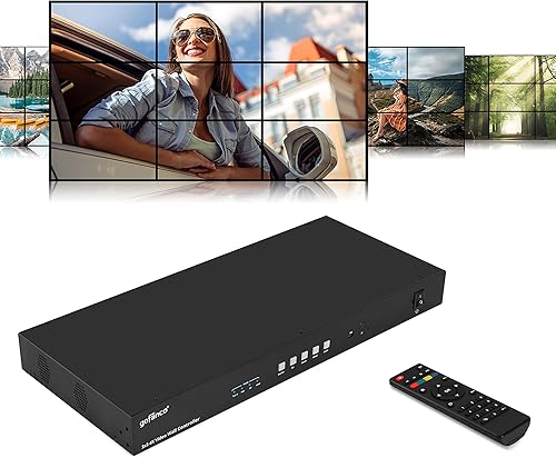 gofanco Controlador y procesador de pared de video 3x3 hasta 4K 30Hz entradas USB-C VGA DP HDMI Rotación de 180 corrección de borde 1U extractor