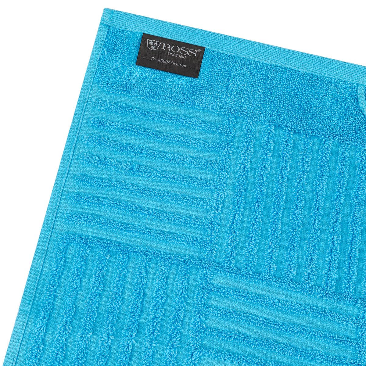 Ross 4er Set Handtücher Carre – 50x100 cm, Walkfrottee aus 100% Baumwolle, 520 g/m², Hoch-Tief-Struktur, weich & saugstark – Flauschige Frottierhandtücher für stilvolle Badakzente - Ozean