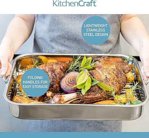 Miniatura 7 de Kitchencraft - Molde de acero inoxidable grande con estante 169 x 122 in