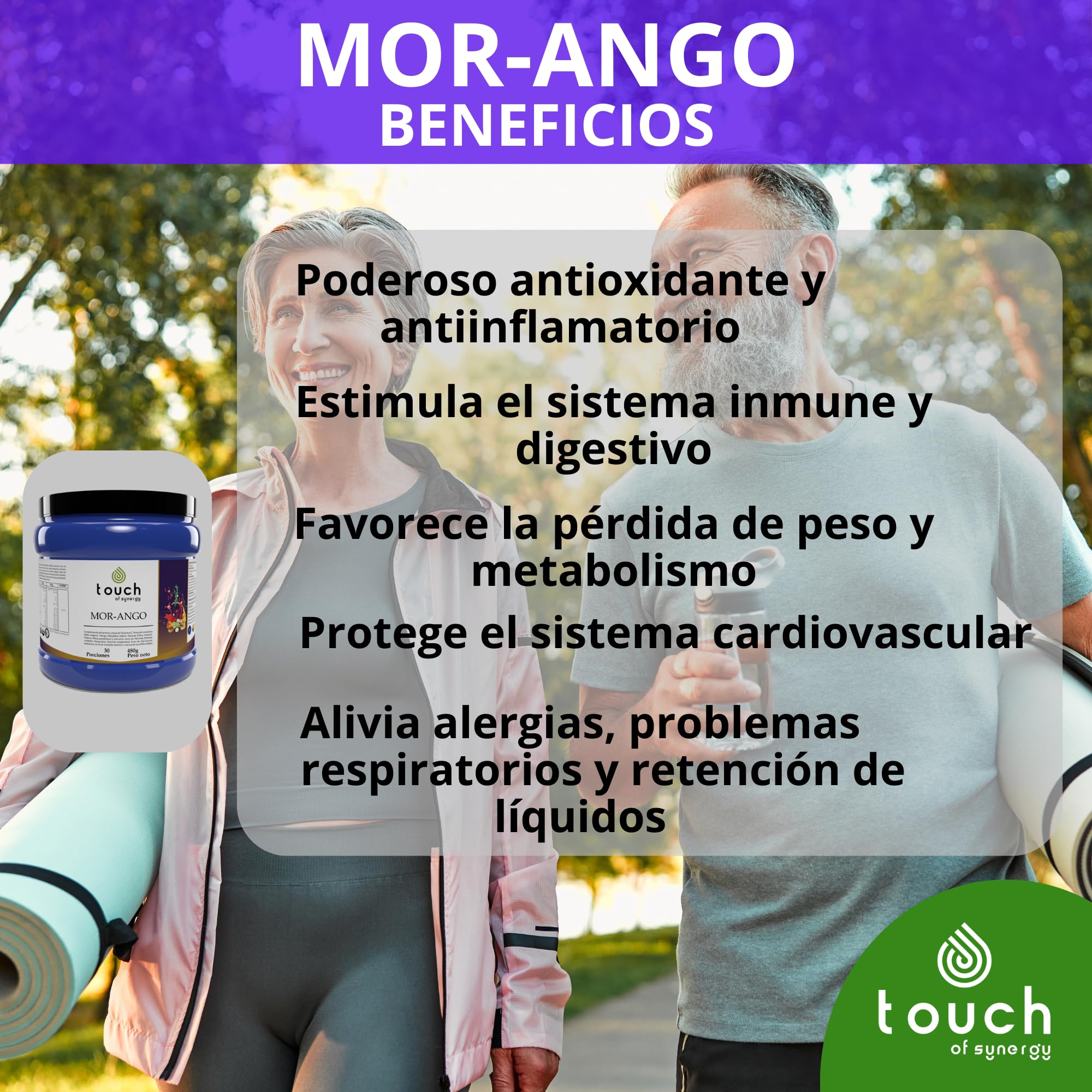 Mor-ango -Polvo 480 gramos - Extracto de Moringa y Mango Africano - Controla el Peso, Reduce el Colesterol y el Azúcar en Sangre