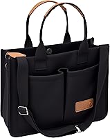 Large Canvas Tote Bag for Women - Laptop Work Bag, Crossbody Purse, Travel Nurse Teacher Bag with Multi Pockets