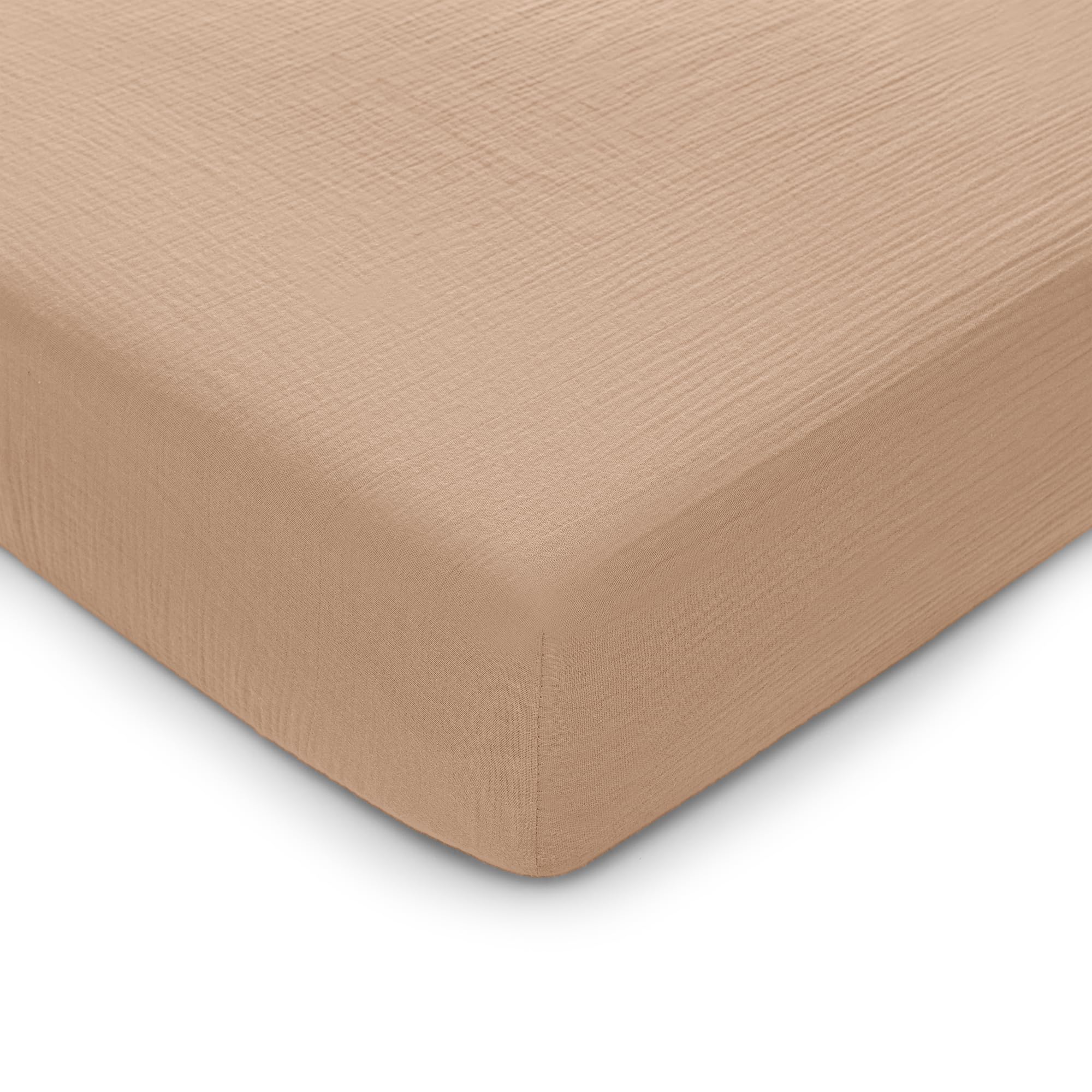 Comfy Cubs Muslin Fitted Cot Sheet, Soft & Breathable for Standard Baby Cot & Crib Mattress, Snug Fit with Secure Elastic