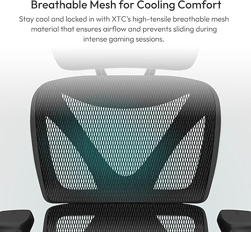 Miniatura 4 de THUNDERX3 XTC Silla de oficina ergonómica para adultos, silla de escritorio con respaldo alto, inclinación síncrona, soporte lumbar y respaldo