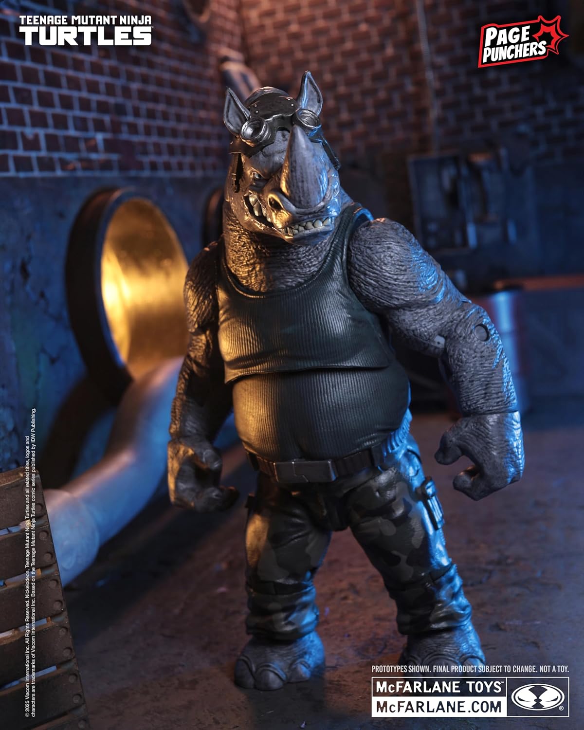 McFarlane Toys- Teenage Mutant Ninja Turtles (Page Punchers) Rocksteady 5in Action Figure with Comic