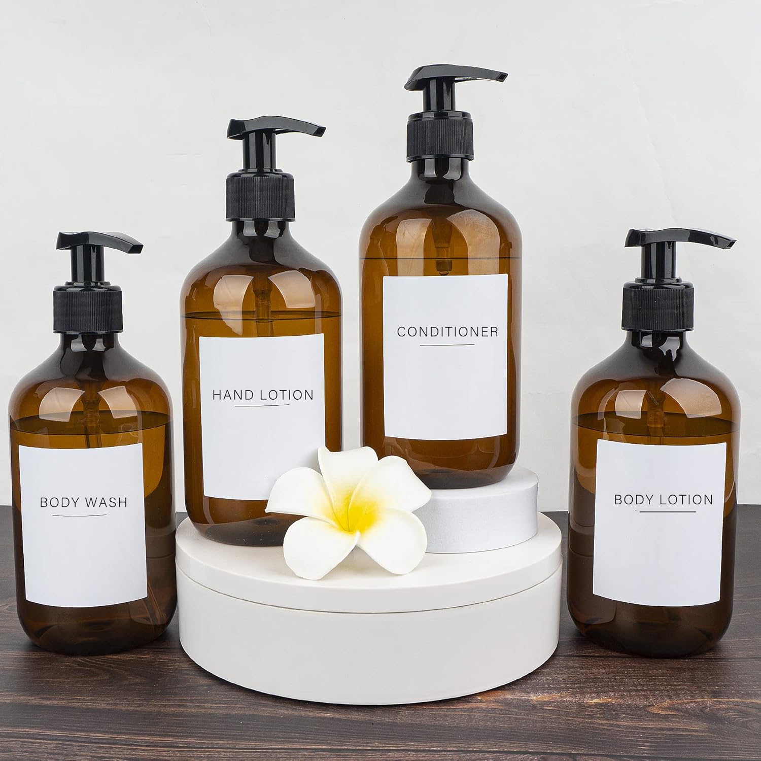 Ezebesta 4 Pieces 16.9oz Soap Lotion Pump Dispensers with