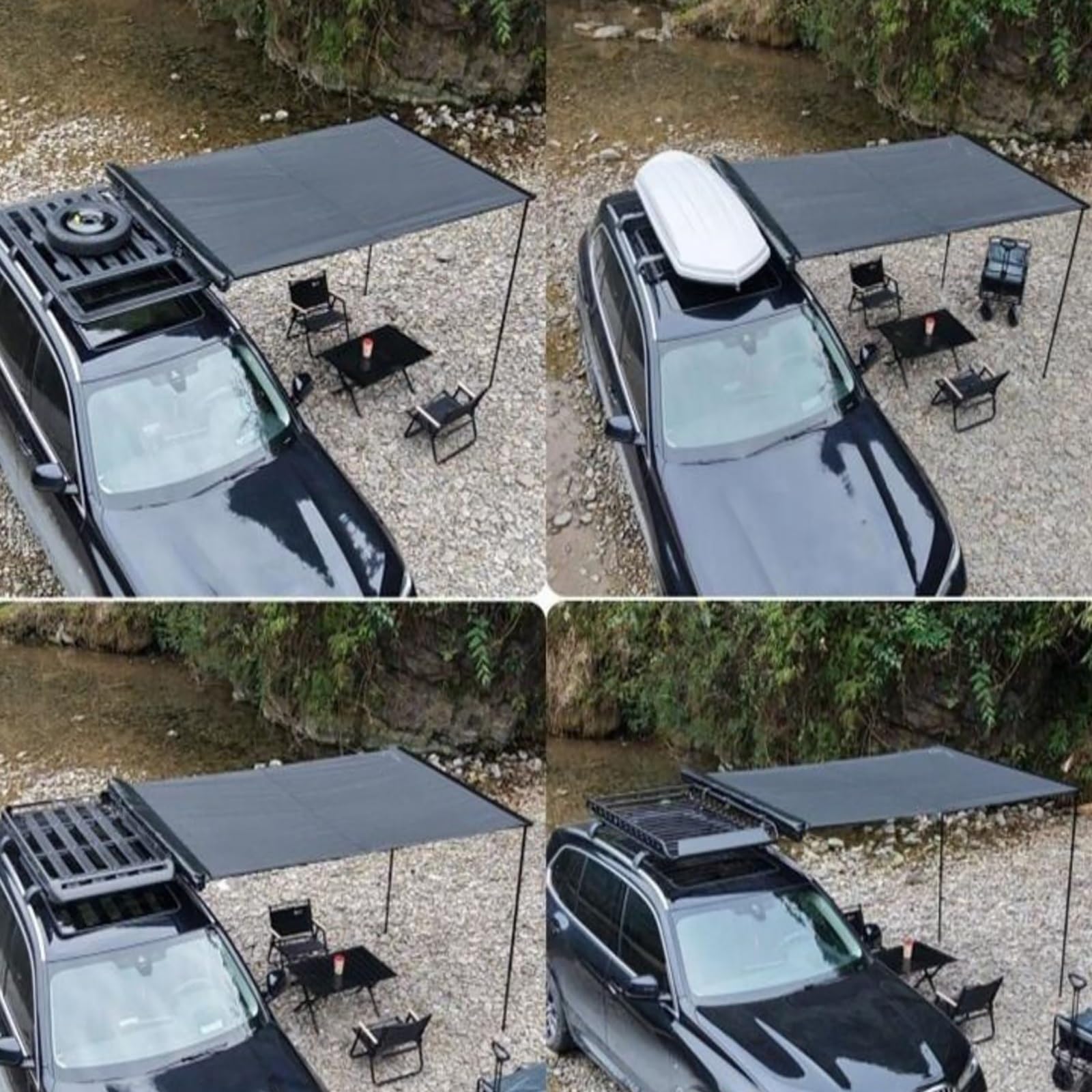 Tendalino Auto, Tendalino Camper con Protezione UV50+, Laterale Tenda Auto per 4x4 e Campeggio con Accessori Regolabili, Montaggio Rapido(200x250cm/6.6x8.2ft)