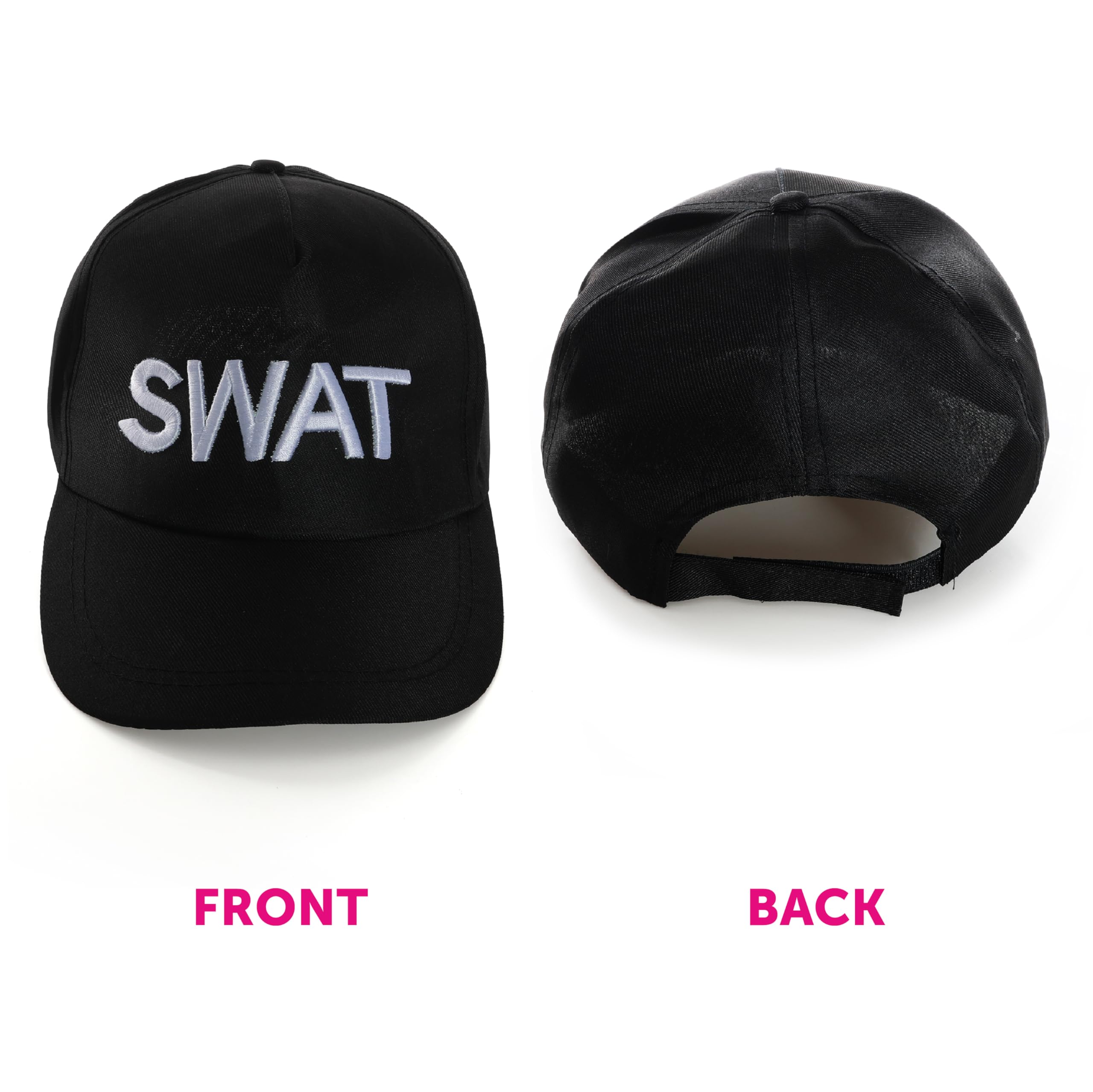 adulti SWAT Cappello Costume REGOLABILE Police Cappello Baseball Militare Sicurezza Accessorio (MULTIPLO CONFEZIONI disponibile) - PACK OF 24