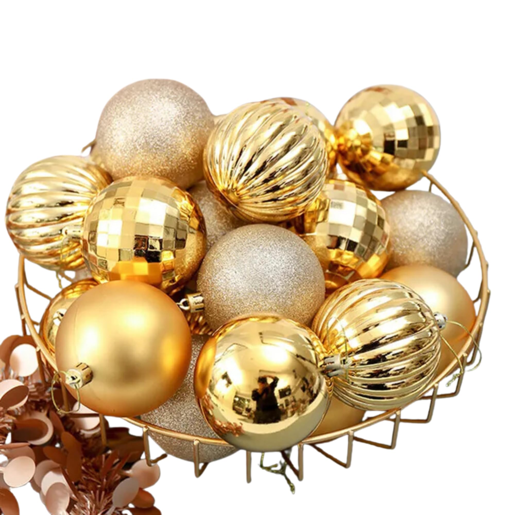 Boules de Noël dorées lot de 34 pour sapin festif et chic