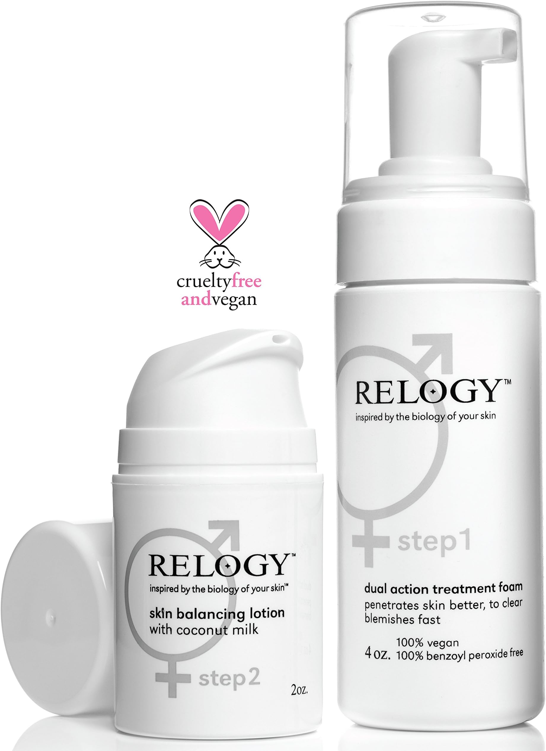 Relogy Natural Acne Treatment Kit (60 Day) for Teen, Adult and Hormonal Acne