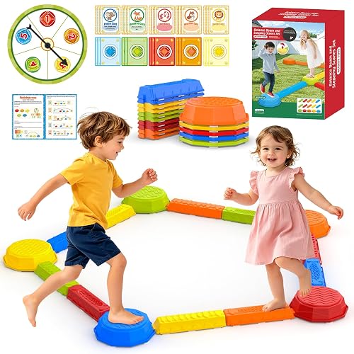 15 Pack Balance Beams Stepping Stones for Kids Ages 3-5
