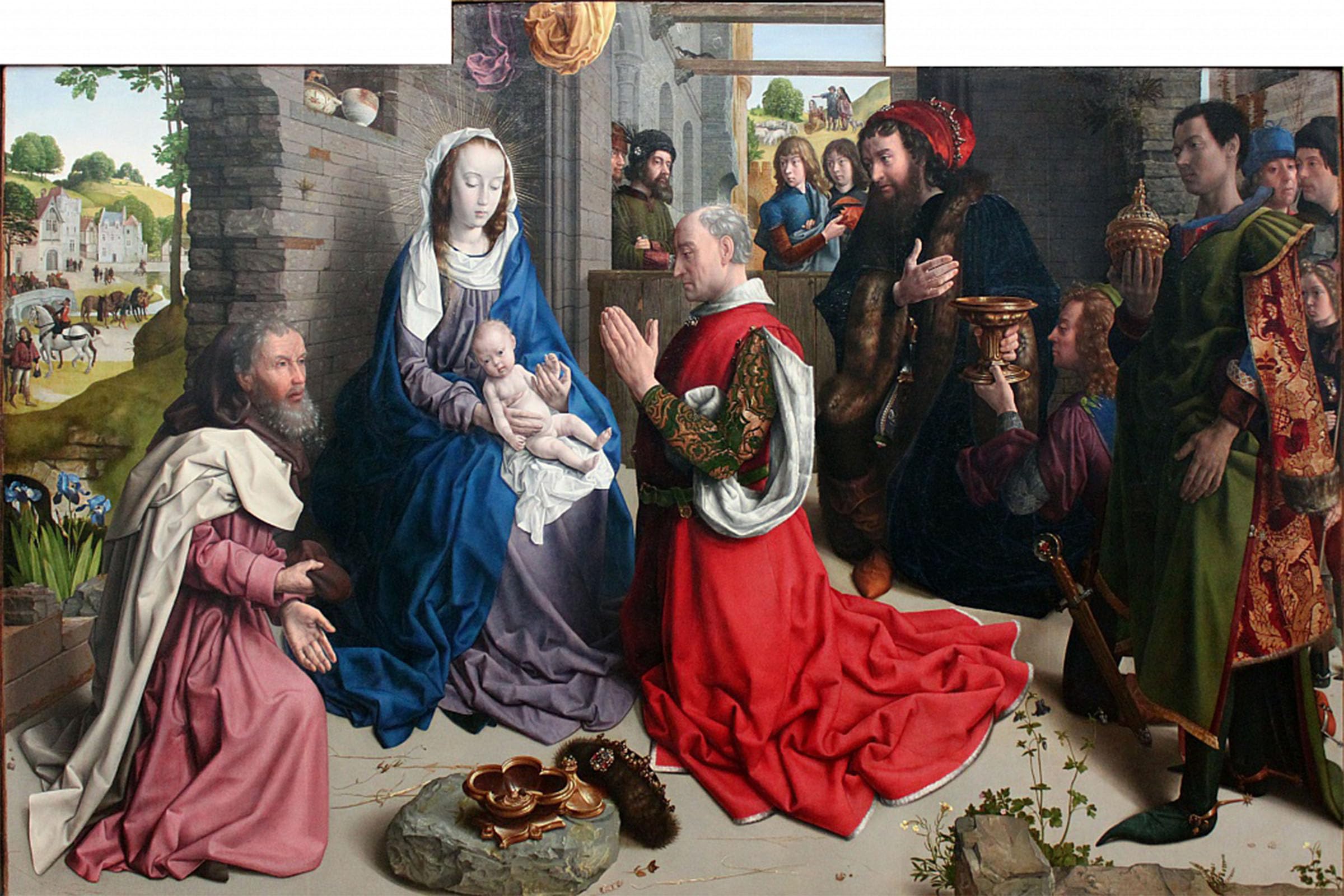 POSTERIIk Famous Modern Artwork Art Mural Adoration of the Magi by Van Der Goes Oil Paintings Pictures for Home Decor 60x90cm