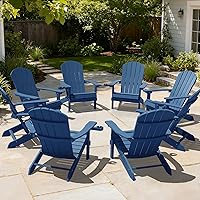 Vista 59 de YEFU Silla Adirondack Resistente a la Intemperie: Sillas Adirondack de Plástico - Sillas de Patio con Portavasos y Textura de Madera - Silla