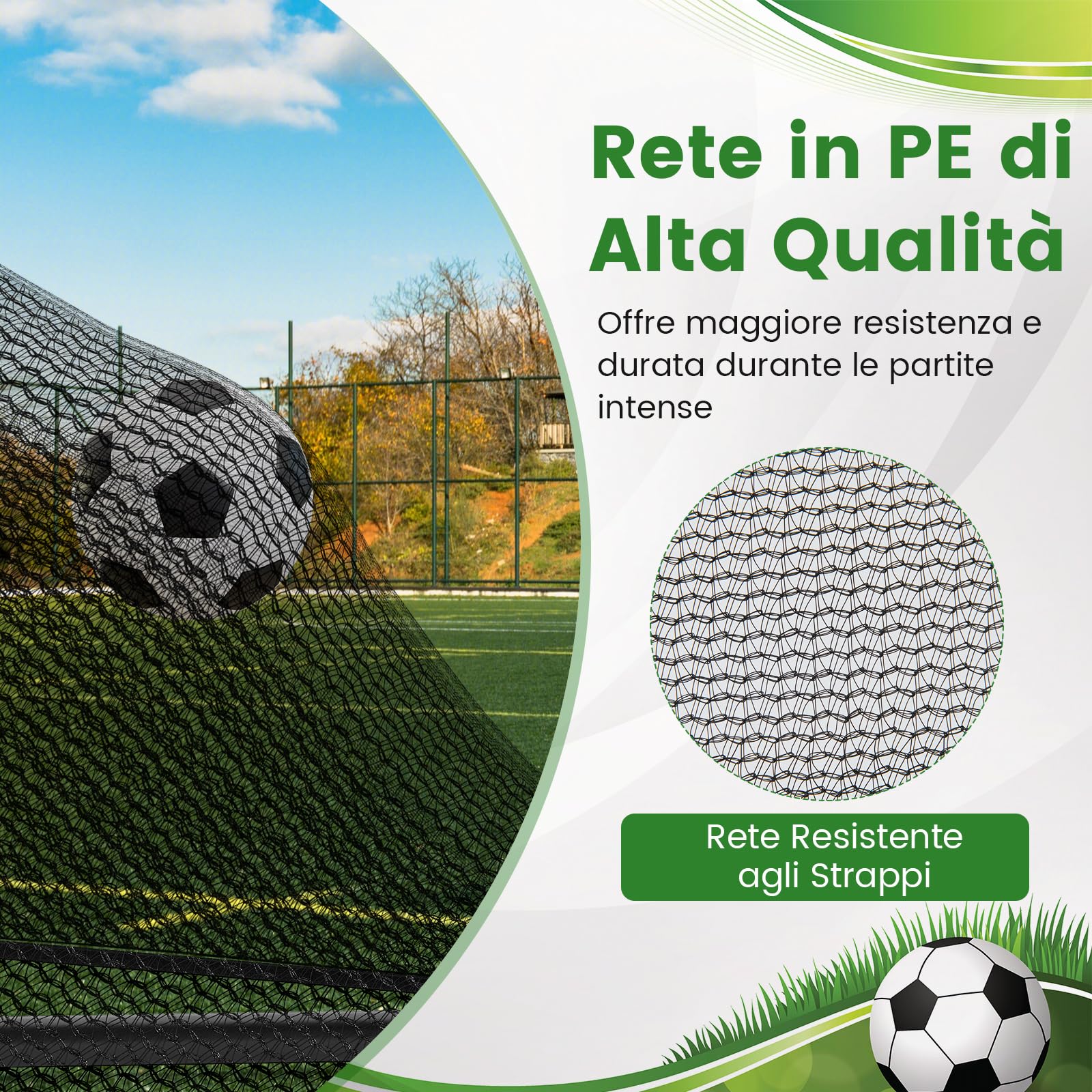 COSTWAY Porta da Calcio per Bambini in Metallo con Rete, Porta da Calcio Pieghevole e Facile da Montare con 4 Picchetti per Cortile, Spiaggia e Giardino per Bambini 6+ Anni