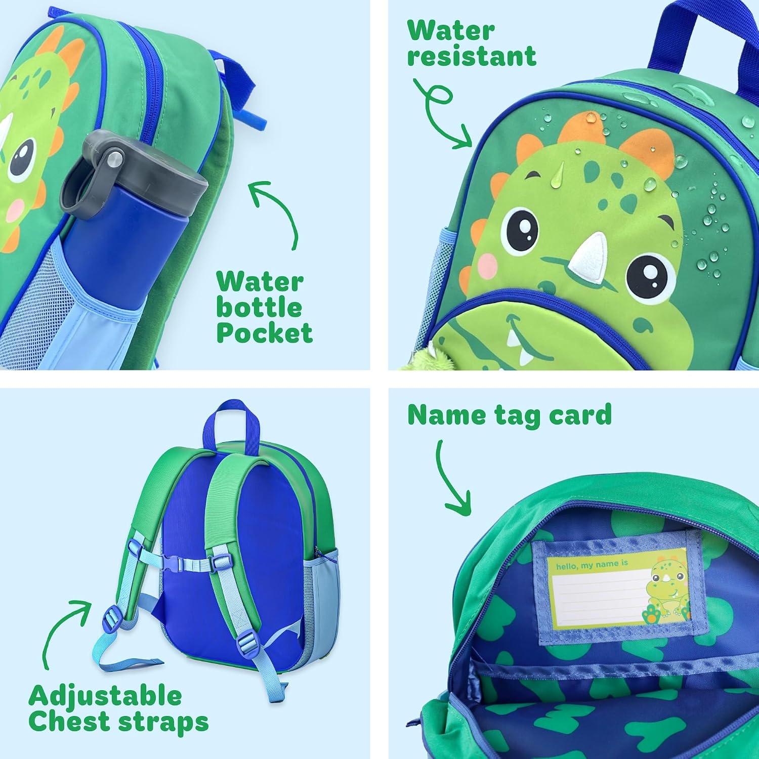 Move2Play, Dinosaur Toddler Backpack | Back to School | Preschool Backpack For Kids | Kindergarten Book Bag | Small, Little, Mini Size Designed for Boys & Girls Ages 2, 3-5+ Year Olds image 3