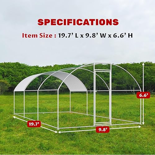 Miniatura 53 de Gallinero grande de metal para aves de corral, corral para conejos, casa de hábitat, gallinero en forma de espira con cubierta impermeable y anti-UV