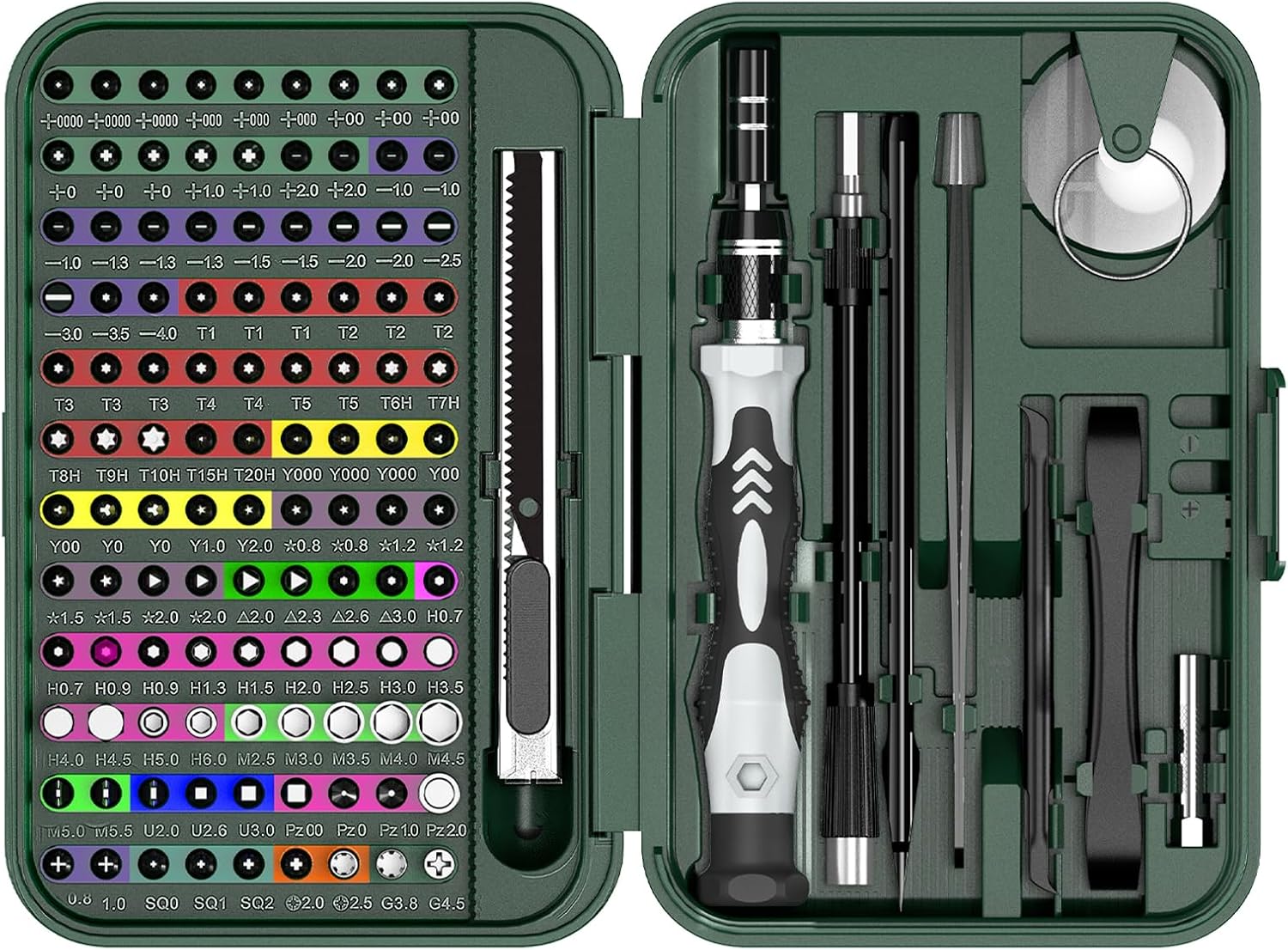 ORIA Precision Screwdriver Set, 132 in 1 Magnetic Repair Tool Kit with Case, Multi-function Manual Screwdriver Set with 108 Bits, Tweezers, Extension Rod, for Electronics, Watches, Glasses