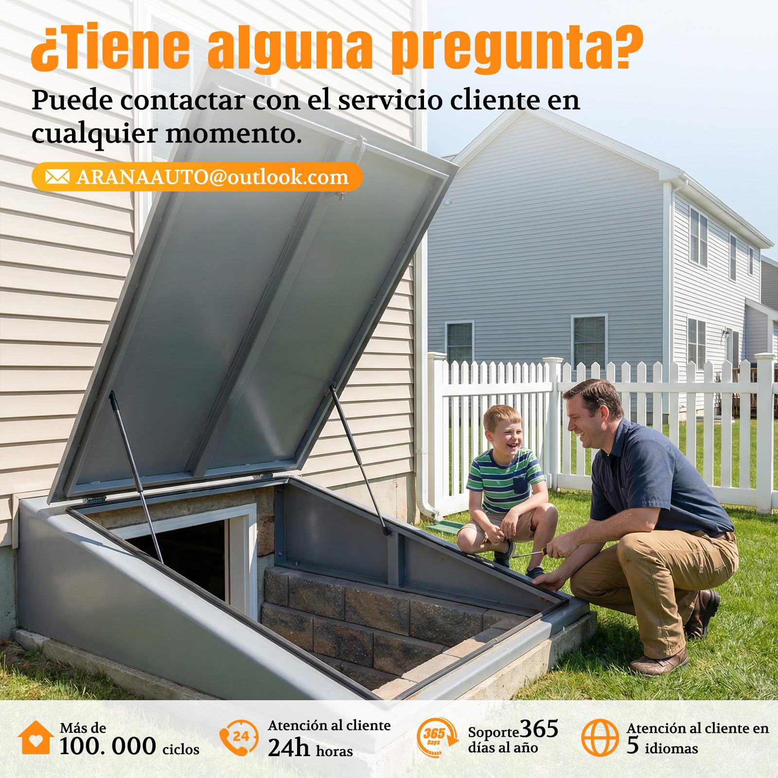 Resorte de Gas con Ojal 455MM 200N Muelle Hidráulico para Cama Abatible