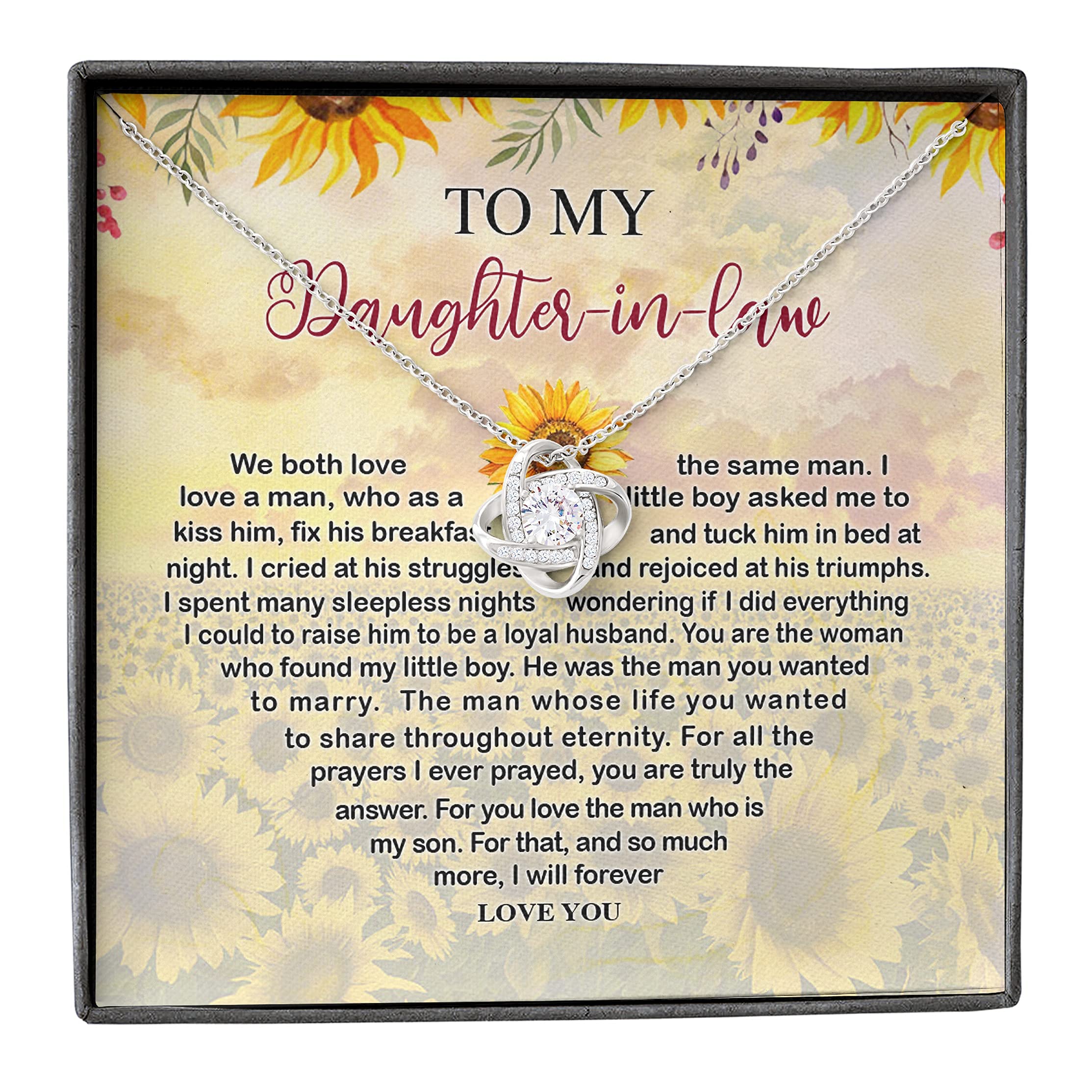 Daughter Law Gifts, Future Daughter in Law Gifts from Mother in Law, Birthday Gifts For Daughter in Law, Daughter in Law Necklace from Mother in Law On Wedding With Stunning Box & Sentimental Quotes