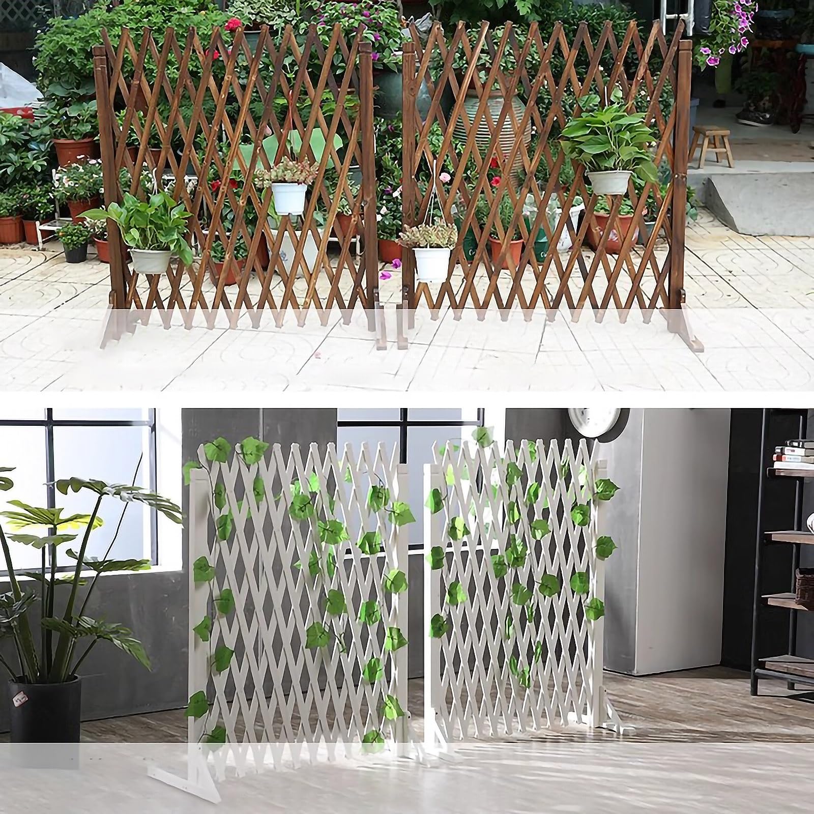 Decorative Fences Plant Screen,Telescopic Room Divider Fence - Easy To Install