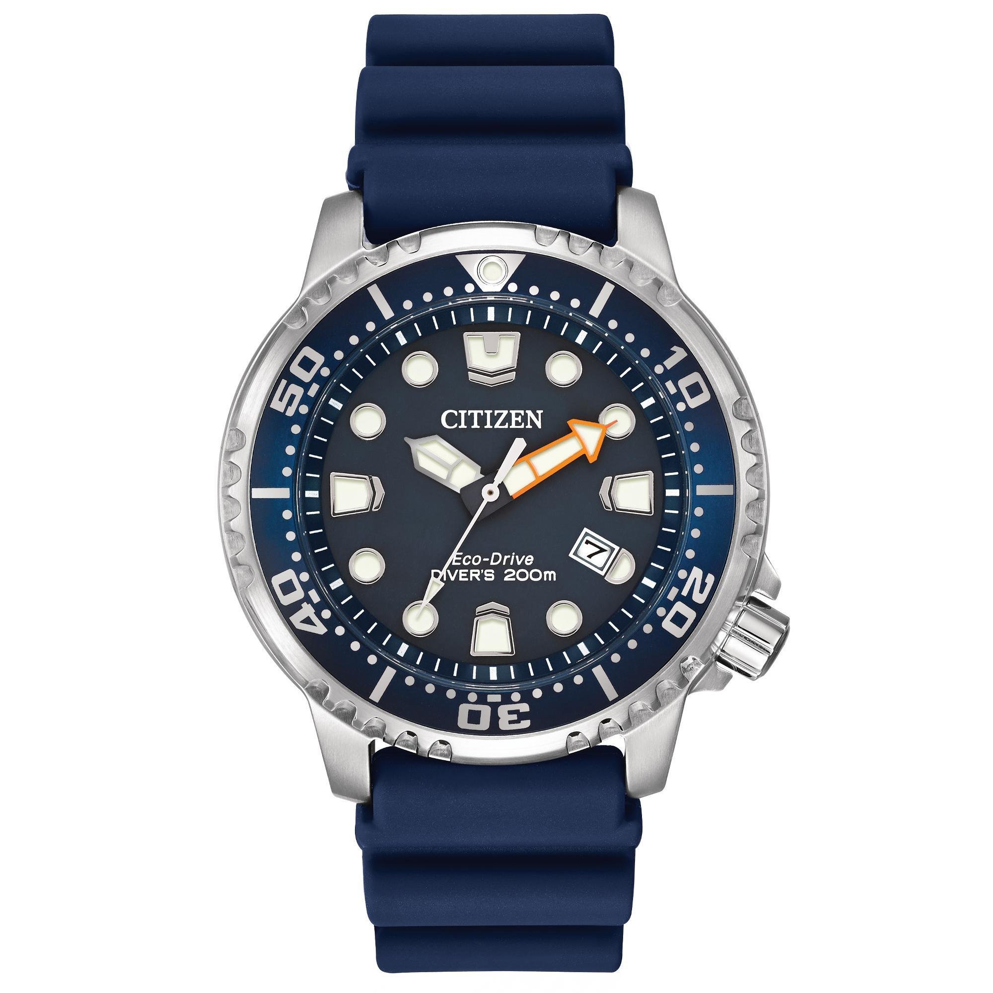 CITIZEN Promaster Dive Eco-Drive Watch, 3-Hand Date, ISO Certified, Luminous Hands and Markers, Rotating Bezel