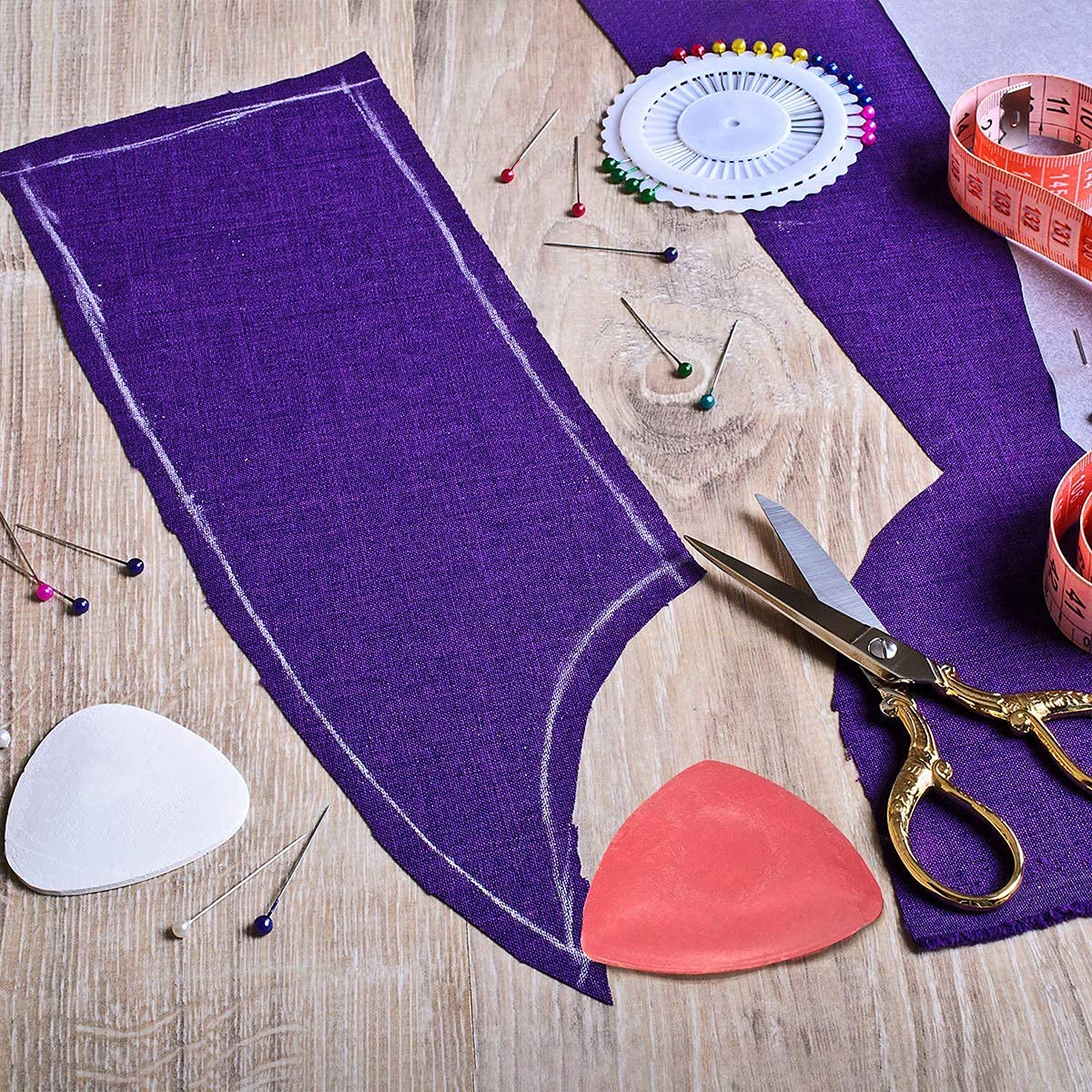 Gessetti Da Sartoria Triangolari - 10 Pezzi Per Marcare Tessuti, Multicolore - Foto 4