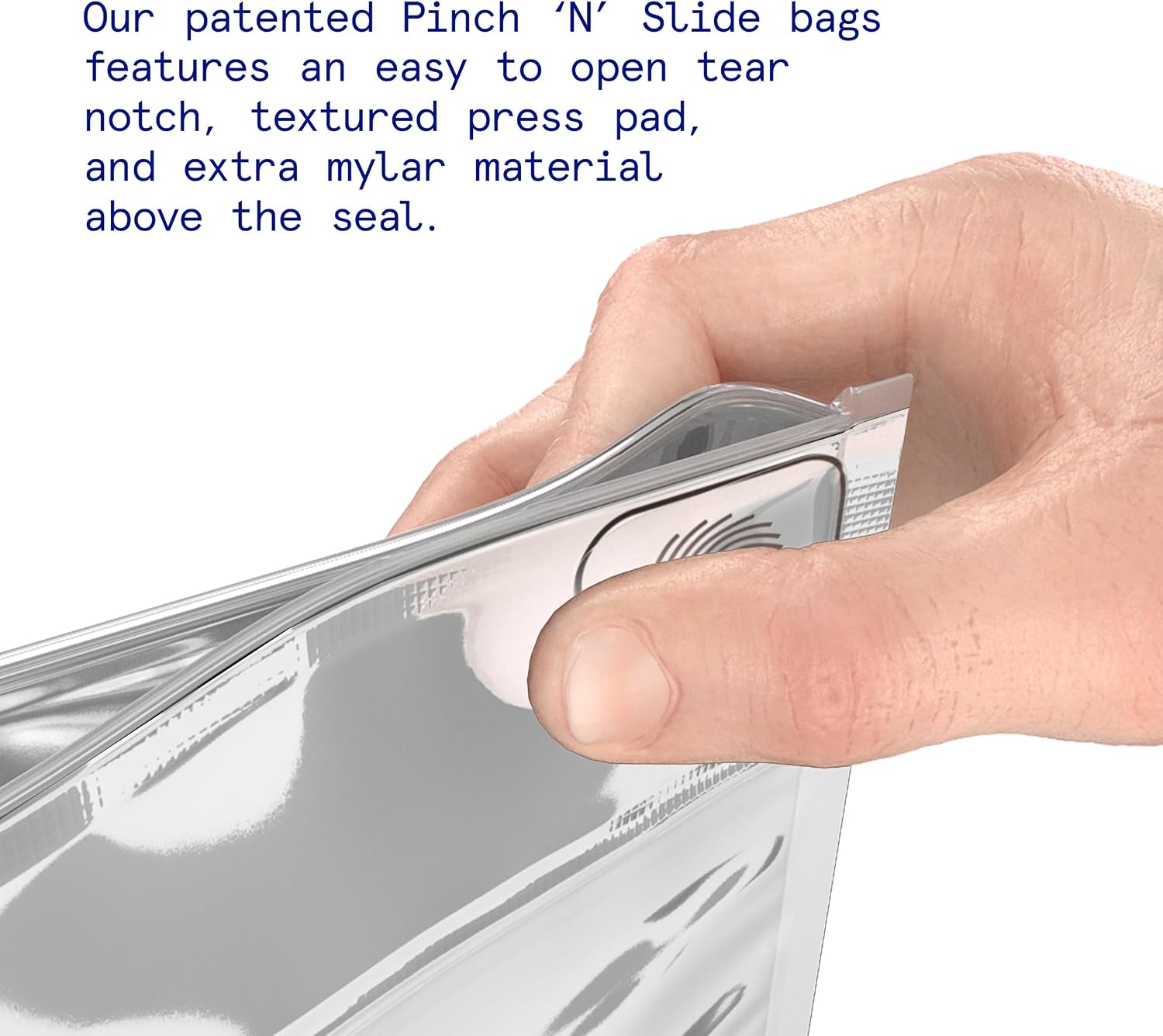 250 Pcs - 8 Inch x 6 Inch Pinch N Slide ASTM Matte White PCR Smell Proof Mylar Exit Bags – Child Resistant - 1 Ounce (28 Grams)