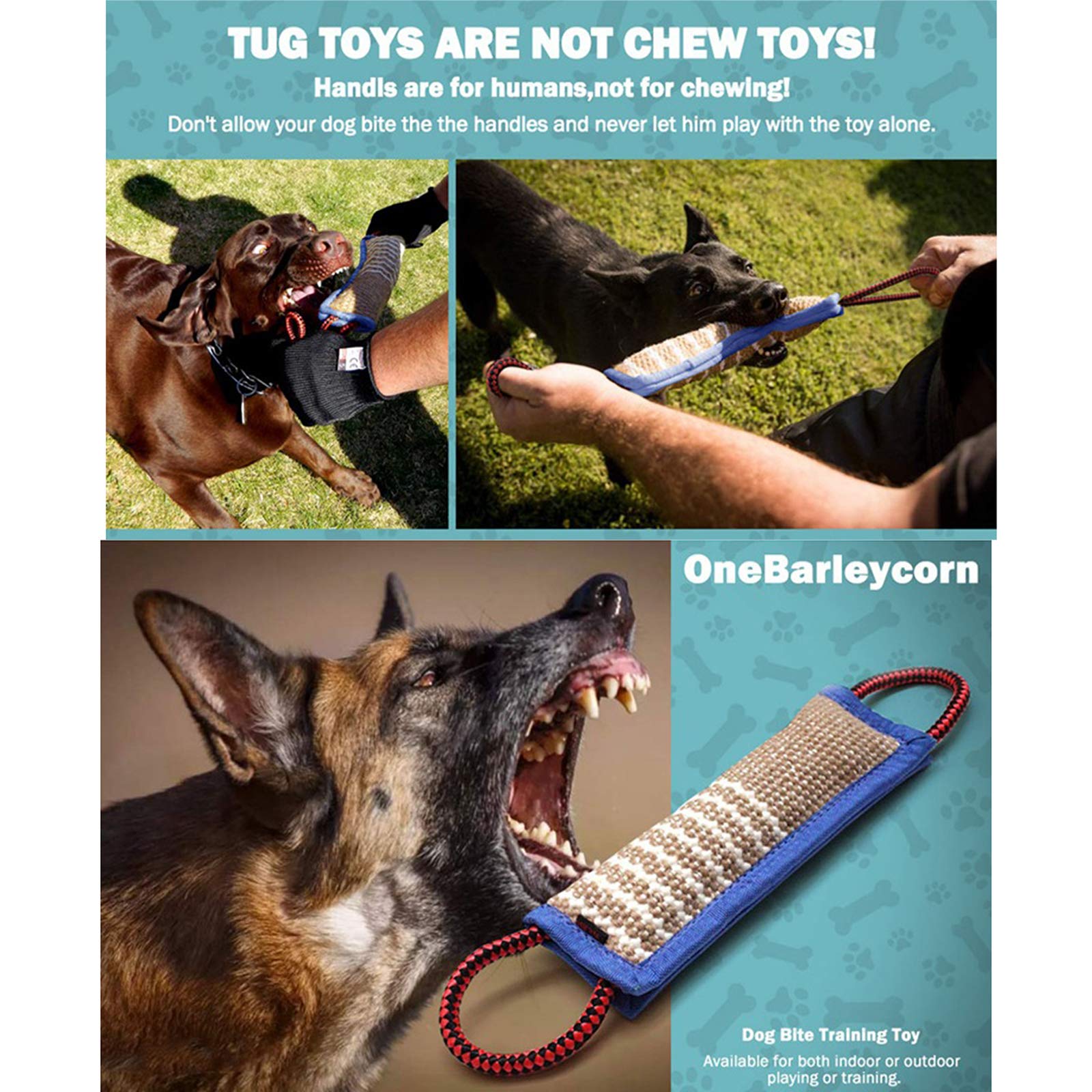 Bite Tug Toy with 2 Strong Handles for Dog