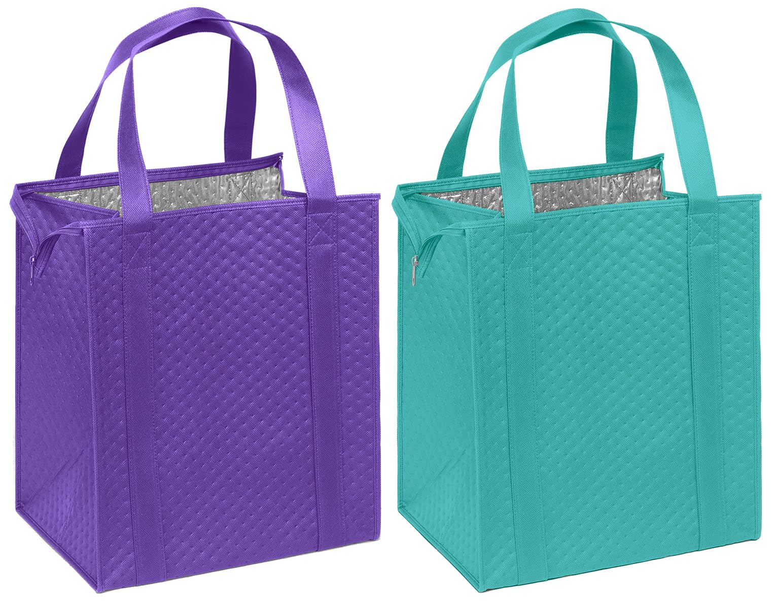 Mediz Hannah Direct Large Capacity Heavy Duty Insulated Smart Shopping Bag - Strong Reusable Grocery Tote 2 Pack