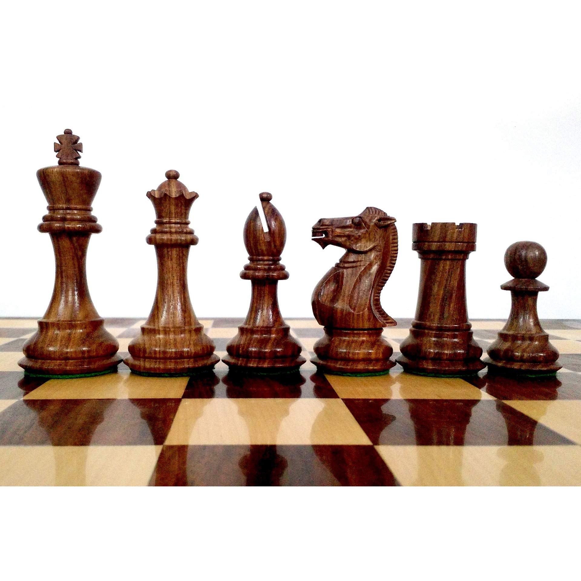 RoyalChessMall - Set di scacchi in legno pesato da 4,1" Pro Staunton - Solo pezzi di scacchi - Palissandro dorato - 4 regine