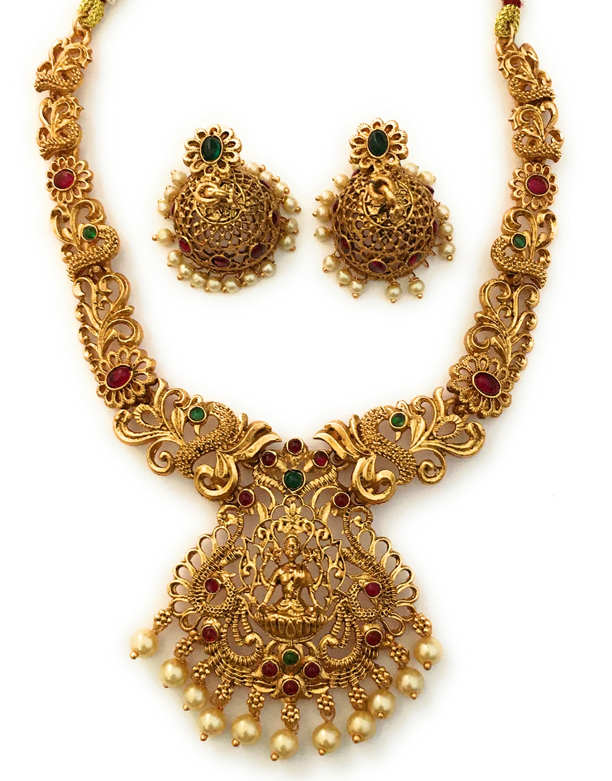 Sasitrends Latest Traditional Temple Necklace Jewellery Set with Jhumka Earrings for Women and Girls (B0BV9K6ZZJ) Amazon Price History, Amazon Price Tracker