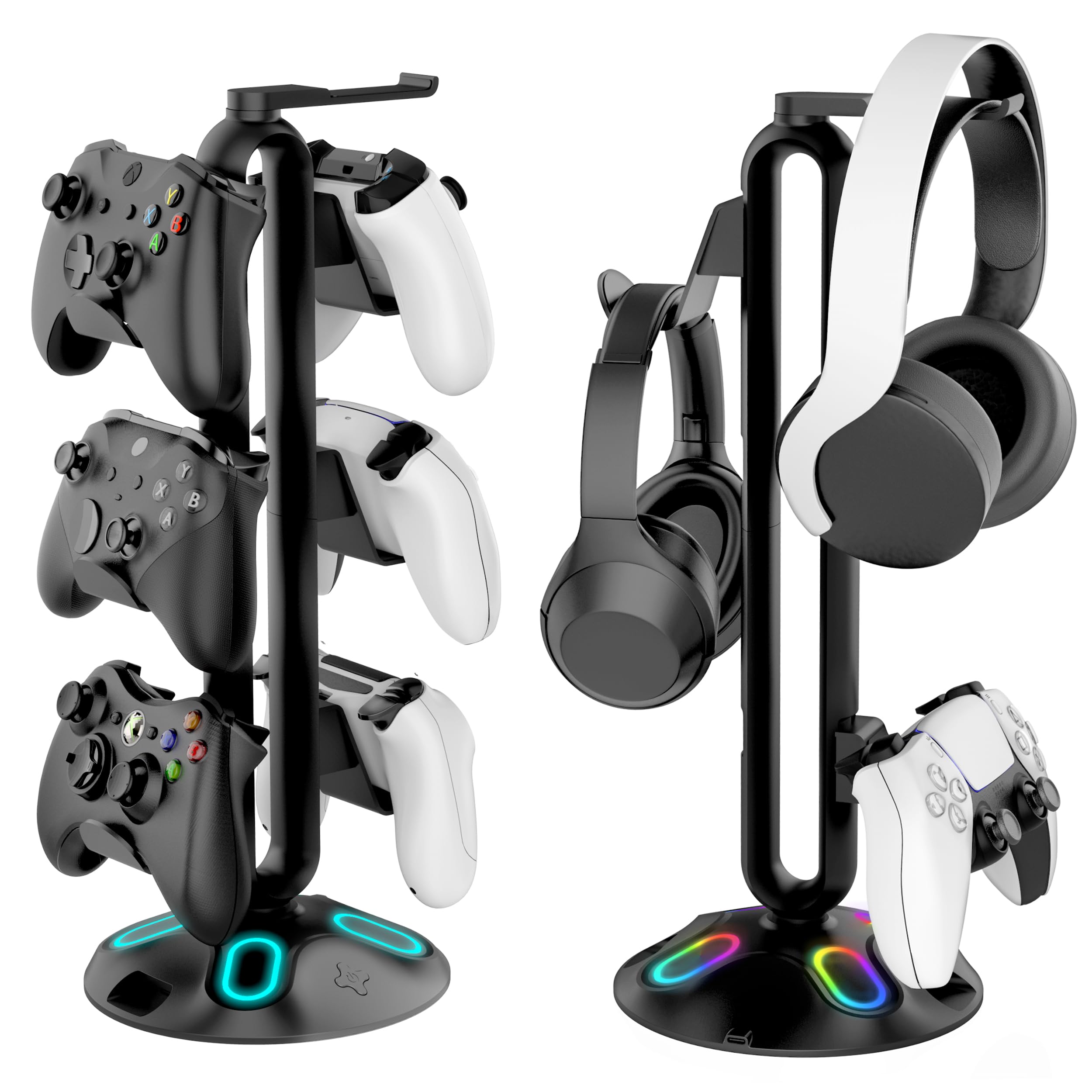 Amazon.co.jp: QXLU RGB ヘッドホンコントローラースタンド ハブ付き 9