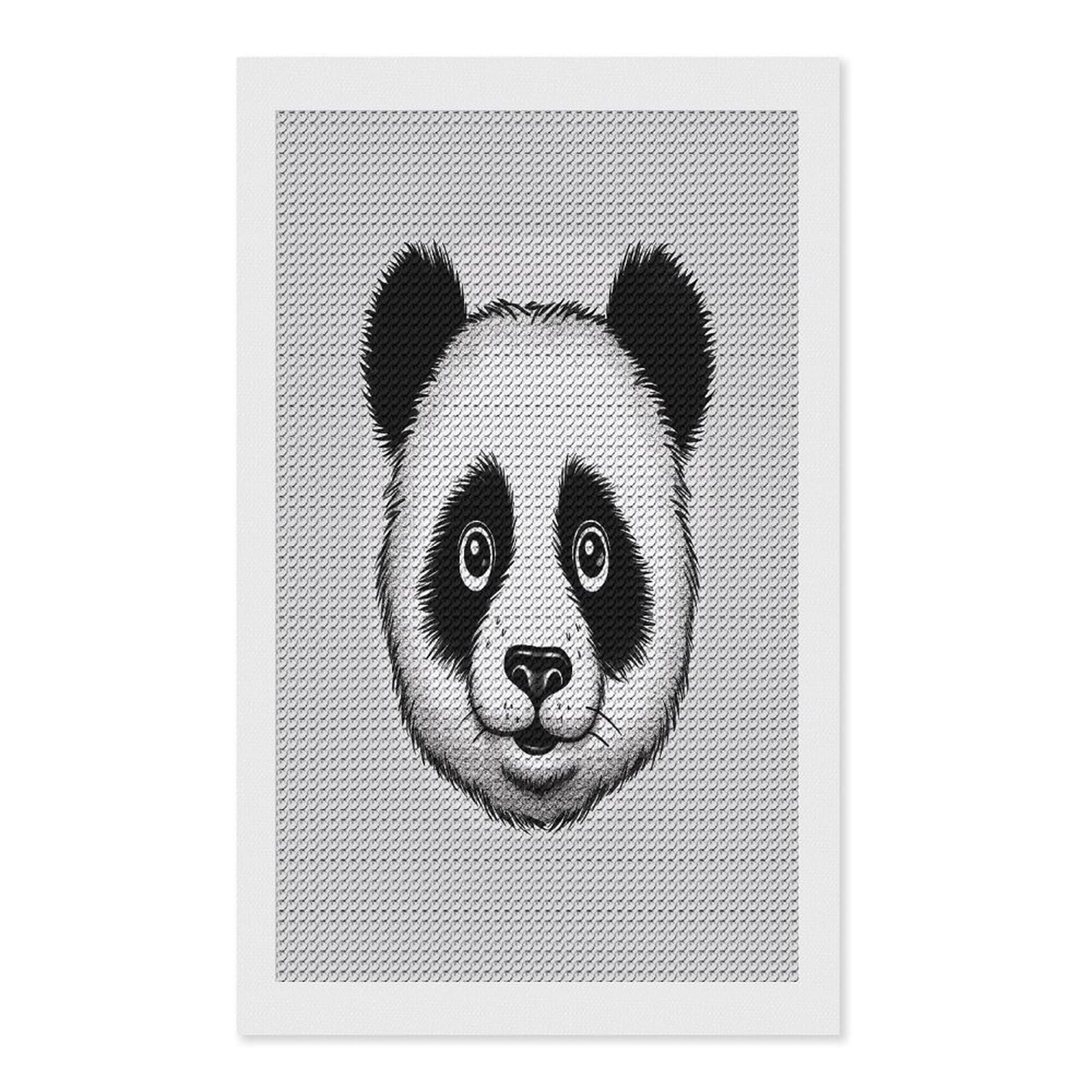 FekiLoot Anime Panda Face Diamond Art Kits for Adults Diamond Painting Kits for Beginners DIY Diamond Art Kits Round Full Drill Diamond Dot Gem Painting for Home Wall Decor Gift 12"x20"