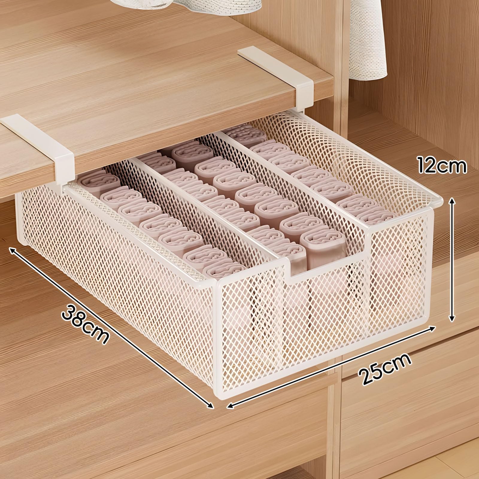 Cassetto estraibile compatto sotto la scrivania, facile installazione, per riporre oggetti in casa Contenitore antiruggine