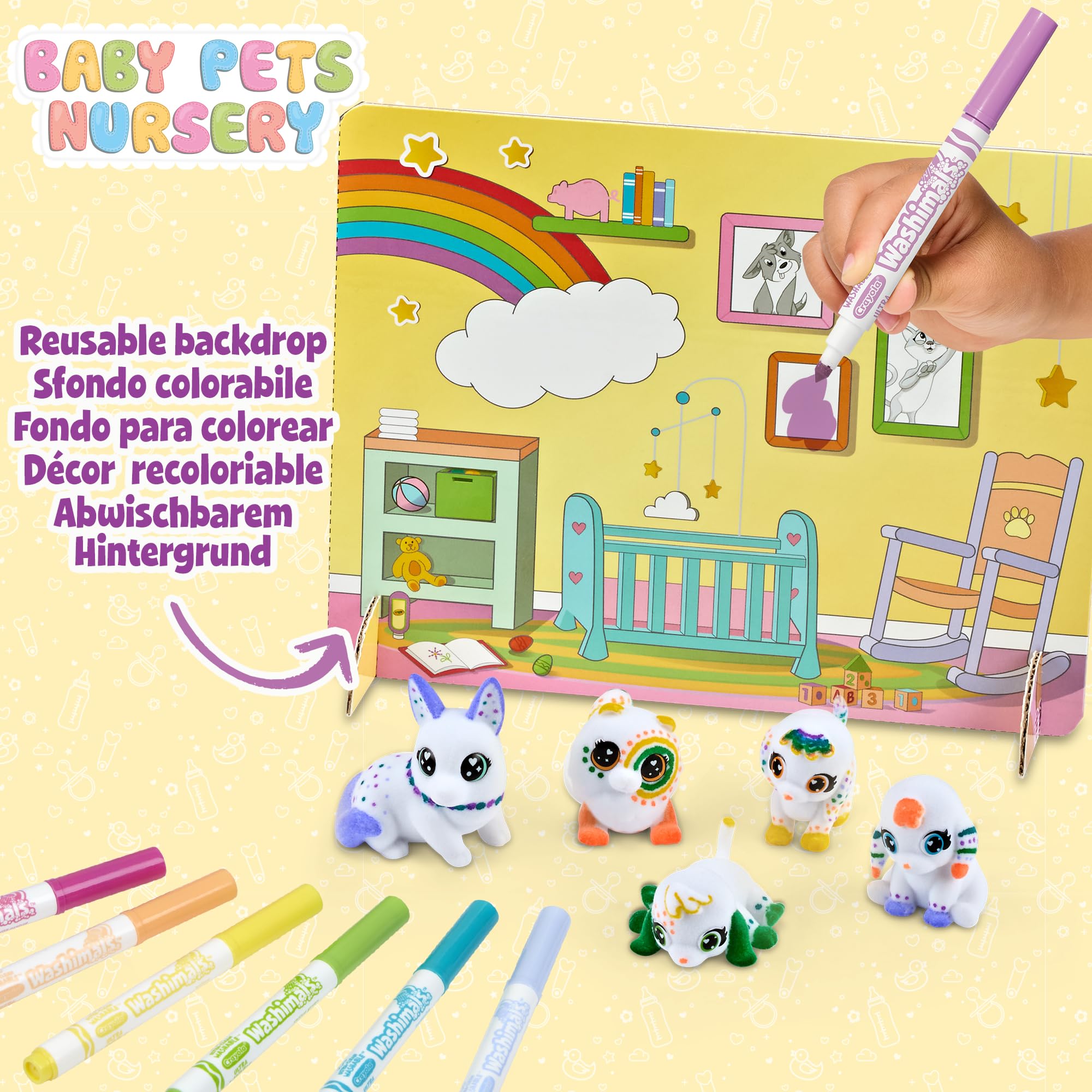 Crayola - Washimals, Paw Pack Kit, Waschbare Filzstifte Und Ausmalfiguren, Kreatives Spiel Und Geschenk Für Kinder, Ab 3 Jahren, 74-1661