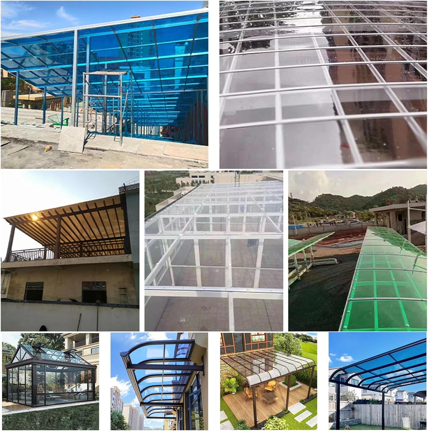 2mm Thick Roof Skylight Panels Polycarbonate Roofing Sheets Transparent Acrylic Plastic Panels,Protection Rain Outdoor Awning Covers
