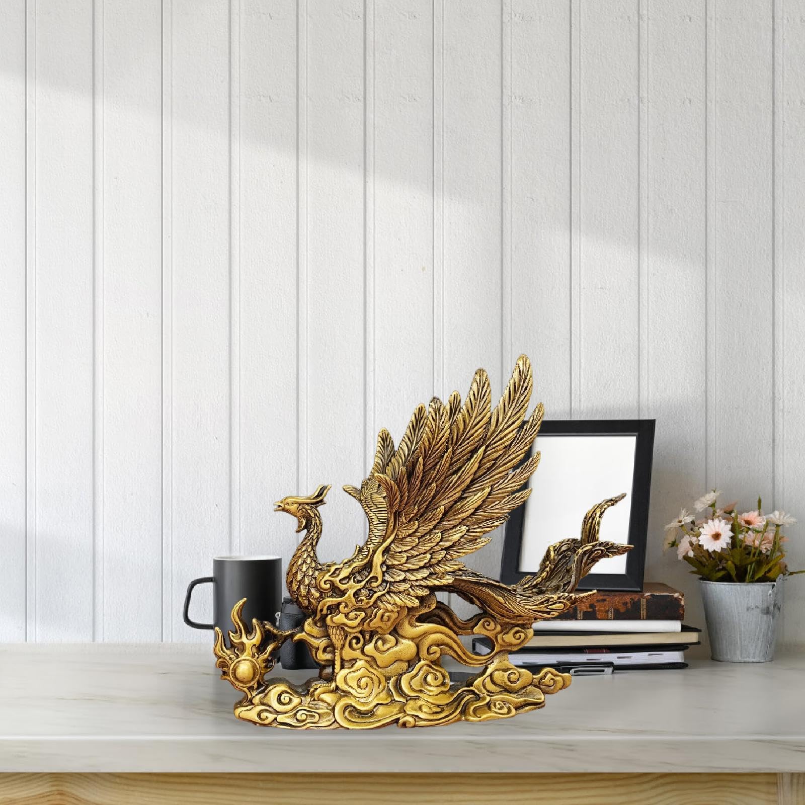 Amazon.co.jp: DeeRace 【フェニックス王像】鳳凰 真鍮 風水 像 置物