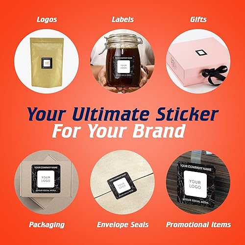 Vista 110 de DayStar Custom Signs & Design, Paquete de 60 calcomanías rectangulares personalizadas de vinilo personalizadas para logotipo de pequeñas empresas