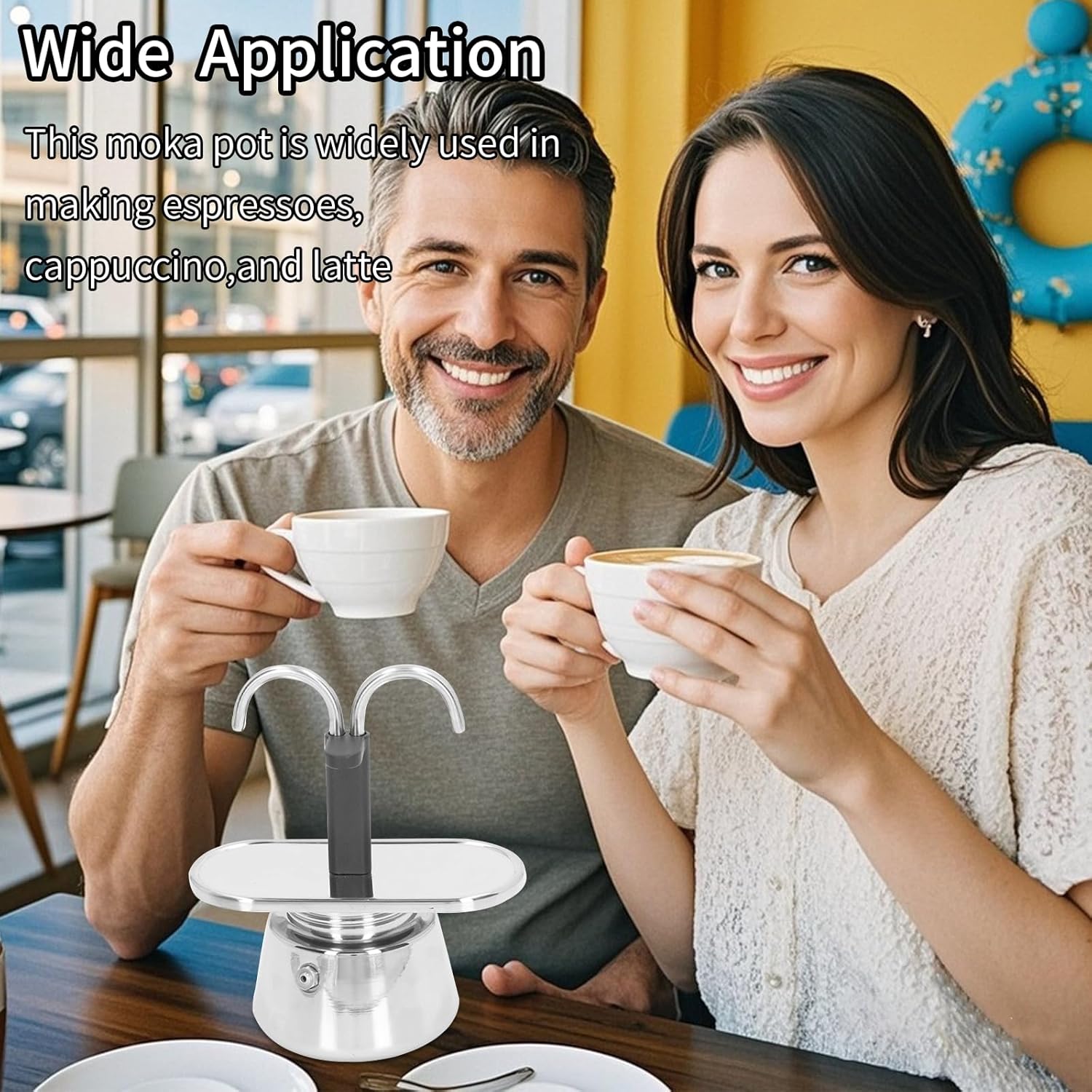 Stainless Steel Moka Pot,2 Cup Stovetop Double Spout Espresso Maker, Easy to operate, Making Coffee Quickly,100ML Moka Pot for Home Outdoor Camping