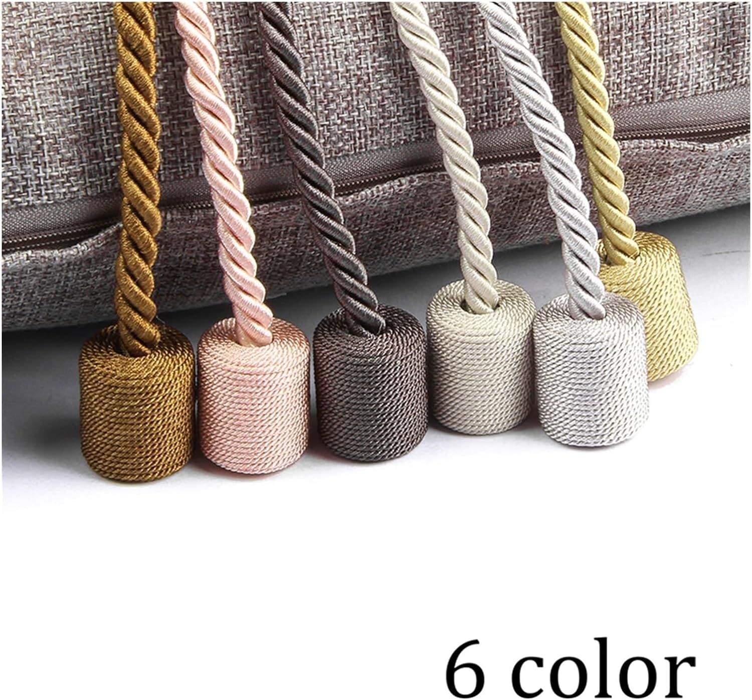 Zasłony, sznurki 2Pc Curtain Tieback Tassels Hanging Ball Gold Home Decor Tieback Magnet Buckle Rope Holdback Akcesoria do zasłon(Coffee)