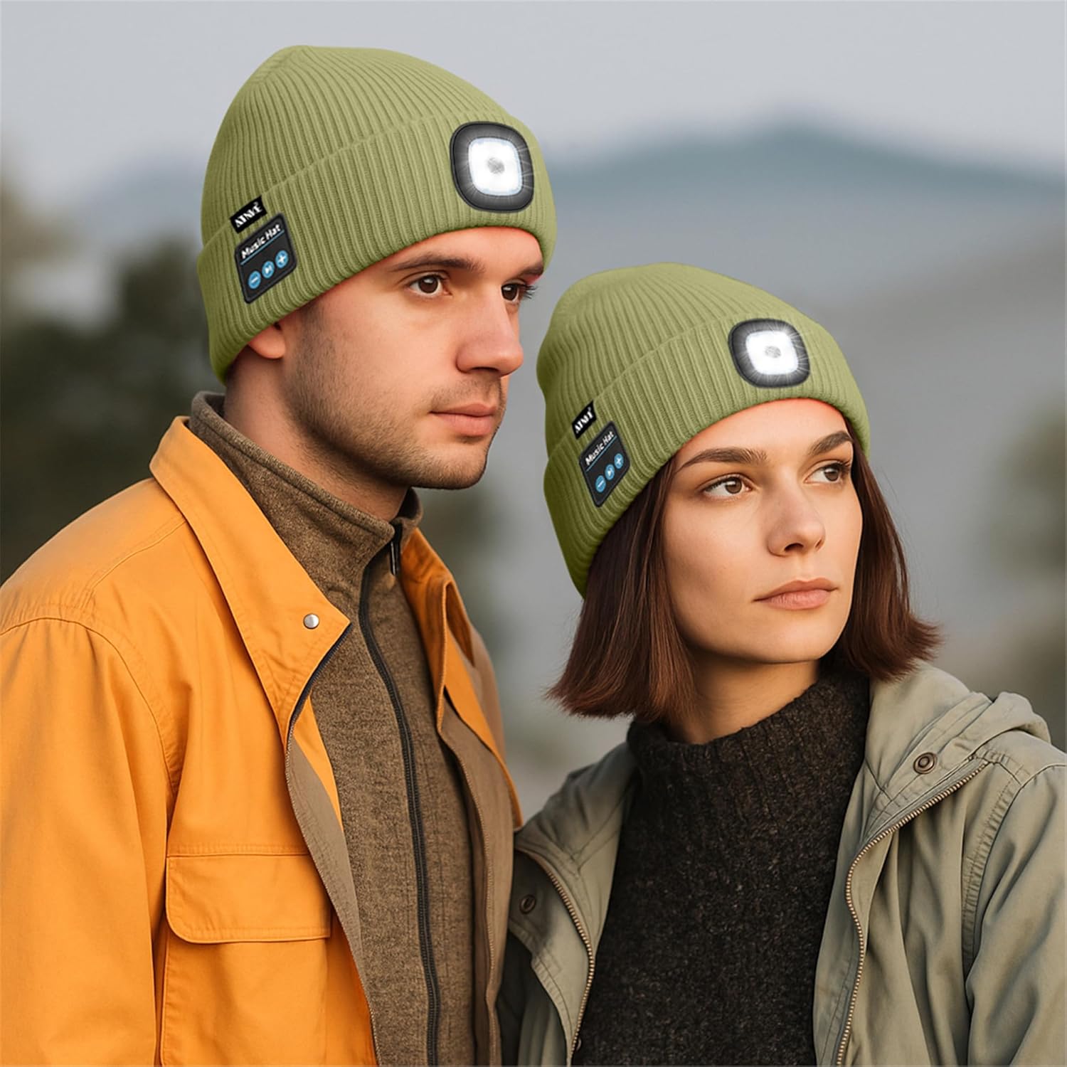 ATNKE LED Lighted Bluetooth Lined Fleece Beanie Hat, USB Rechargeable 4 LED Wireless Run Headlamp Cap for Men and Women - Image 7