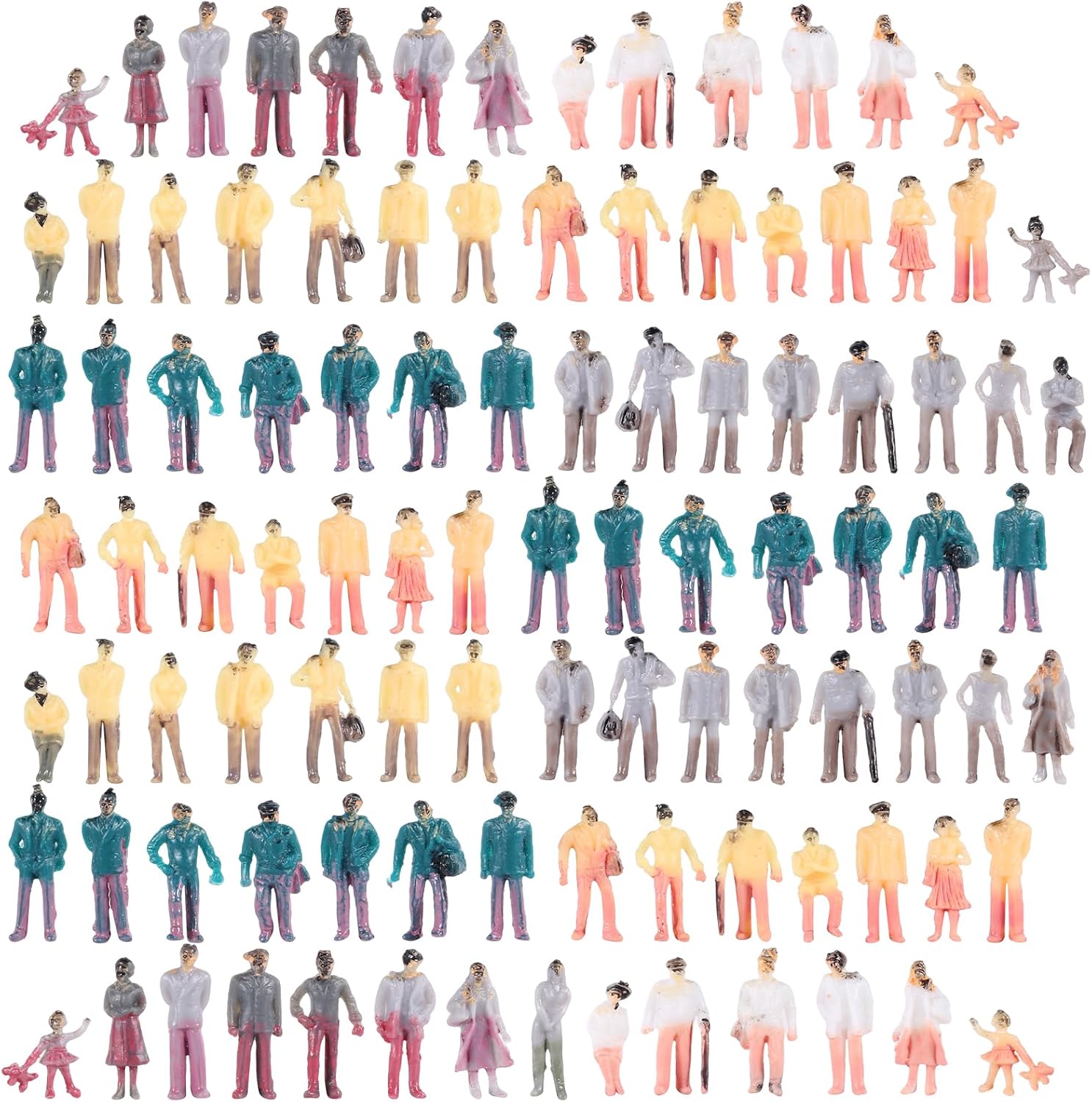 Pack of 20 1:25 Scale Colorful Miniature People Figurines for Model Train Layout Accessories,Building Model Materials, Micro Scene Photography Decoration,Mini Landscape Decoration