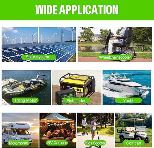 Miniatura 6 de Batería de litio LiFePO4 de 12 V y 10 Ah, hasta 5000+ ciclos profundos, batería de litio de 12 V BMS integrada para sistemas solares, ruedas