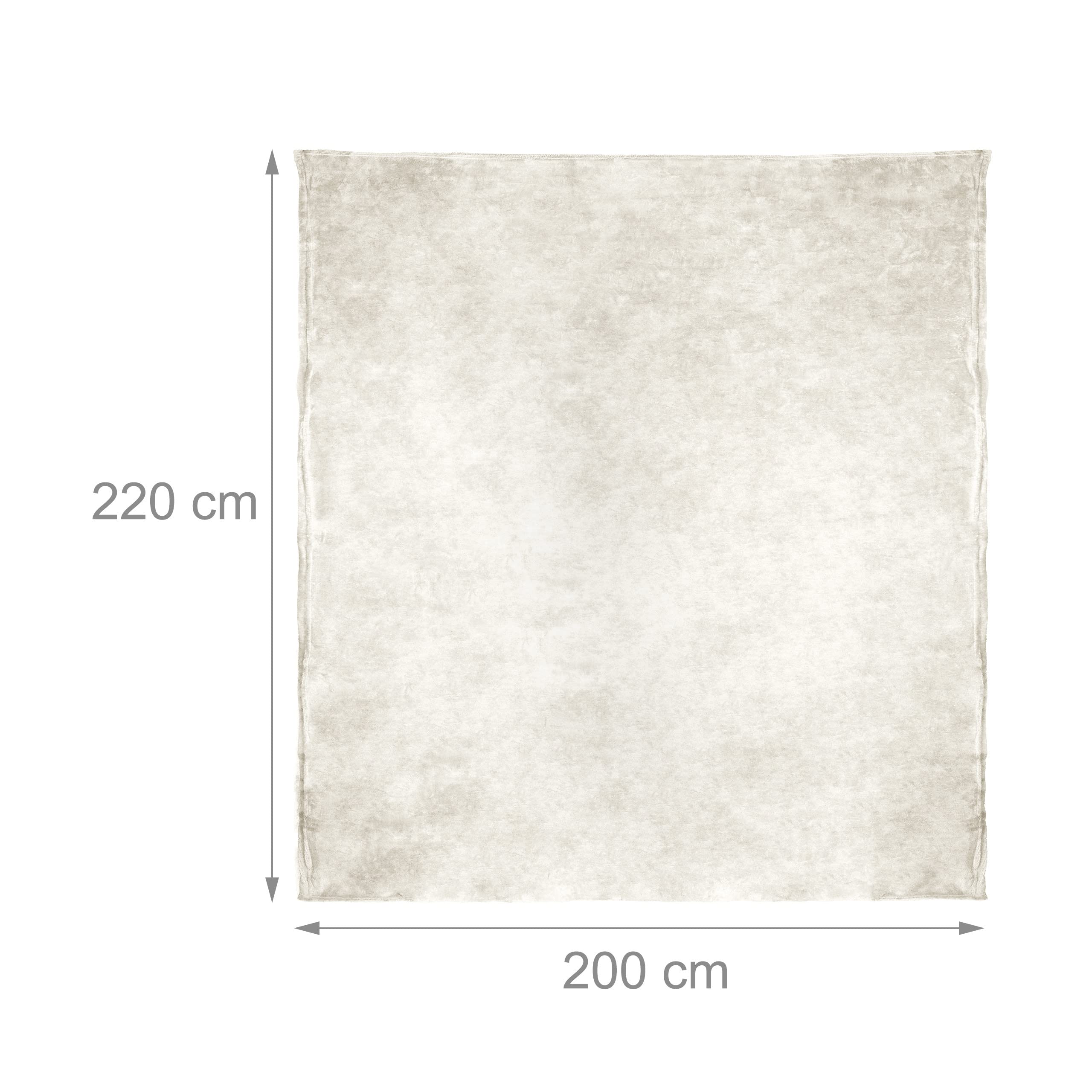Relaxdays Morbida coperta extra large in poliestere, pile lavabile a 30°C, HLP: 1 x 200 x 220 cm, grigio