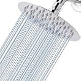 Voolan High Pressure Rain Shower Head - Rainfall Shower head Made of 304 Stainless Steel - Comfortable Shower Experience Even at Low Water Flow (6 Inch, Chrome)